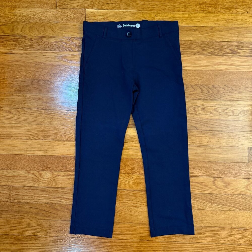 Betabrand Cropped Dress Pant Yoga Pants Straight Leg in Navy - Size Small